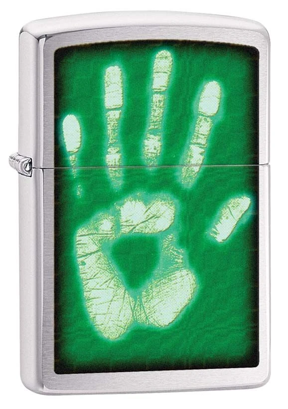 Zippo Ghostly Handprint Brushed Chrome Lighter 3 Zippo Ghostly Handprint Brushed Chrome Lighter