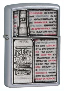 Zippo Jim Beam Bottle Emblem Street Chrome Lighter