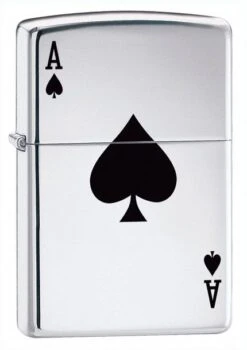 Zippo Lucky Ace Of Spade High Polish Chrome Lighter