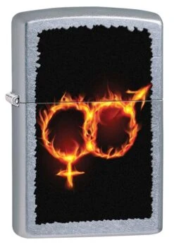 Zippo Male And Female Fire Street Chrome Lighter