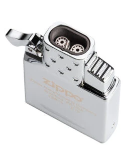 Zippo Satin Chrome Lighter With Double Torch Lighter Insert -cigar lighter store zippo satin chrome lighter with double torch lighter insert 79