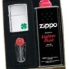 Zippo Shamrock Polished Chrome Lighter Gift Kit - Ships By Ground Only -cigar lighter store zippo shamrock polished chrome lighter gift kit 43