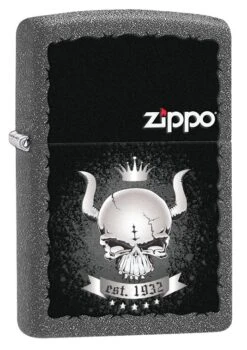 Zippo Skull Crown Iron Stone Windproof Lighter