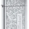 Zippo Slim Venetian Personalized Lighter W/ Free Engraving -cigar lighter store zippo slim high polish venetian lighter with free engraving 58
