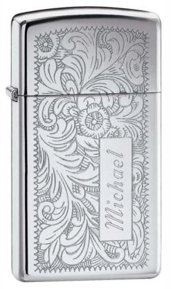 Zippo Slim Venetian Personalized Lighter W/ Free Engraving