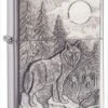 Zippo Timberwolves Emblem Brushed Chrome Lighter -cigar lighter store zippo timberwolves emblem brushed chrome lighter 41