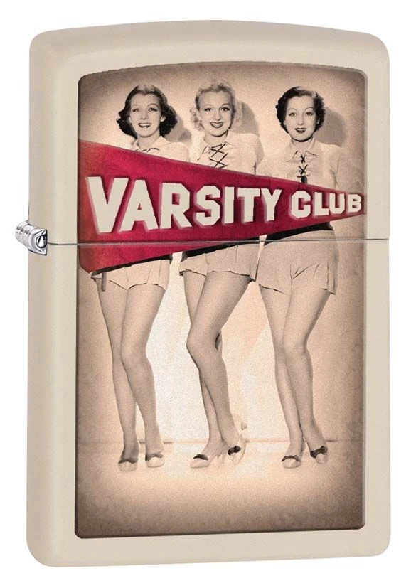 Zippo Varsity Club Cream Matte Lighter 3 Zippo Varsity Club Cream Matte Lighter