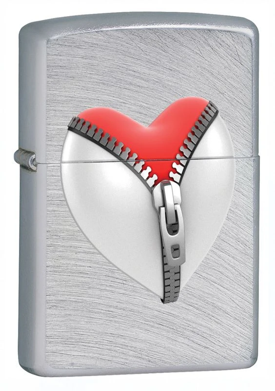 Zippo Zip Heart Chrome Arch Lighter 3 Zippo Zip Heart Chrome Arch Lighter